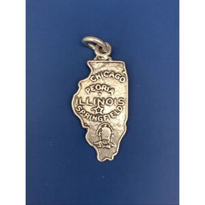 .925 State of Illinois Sterling Silver Jewelry Charm #travel #midwestern